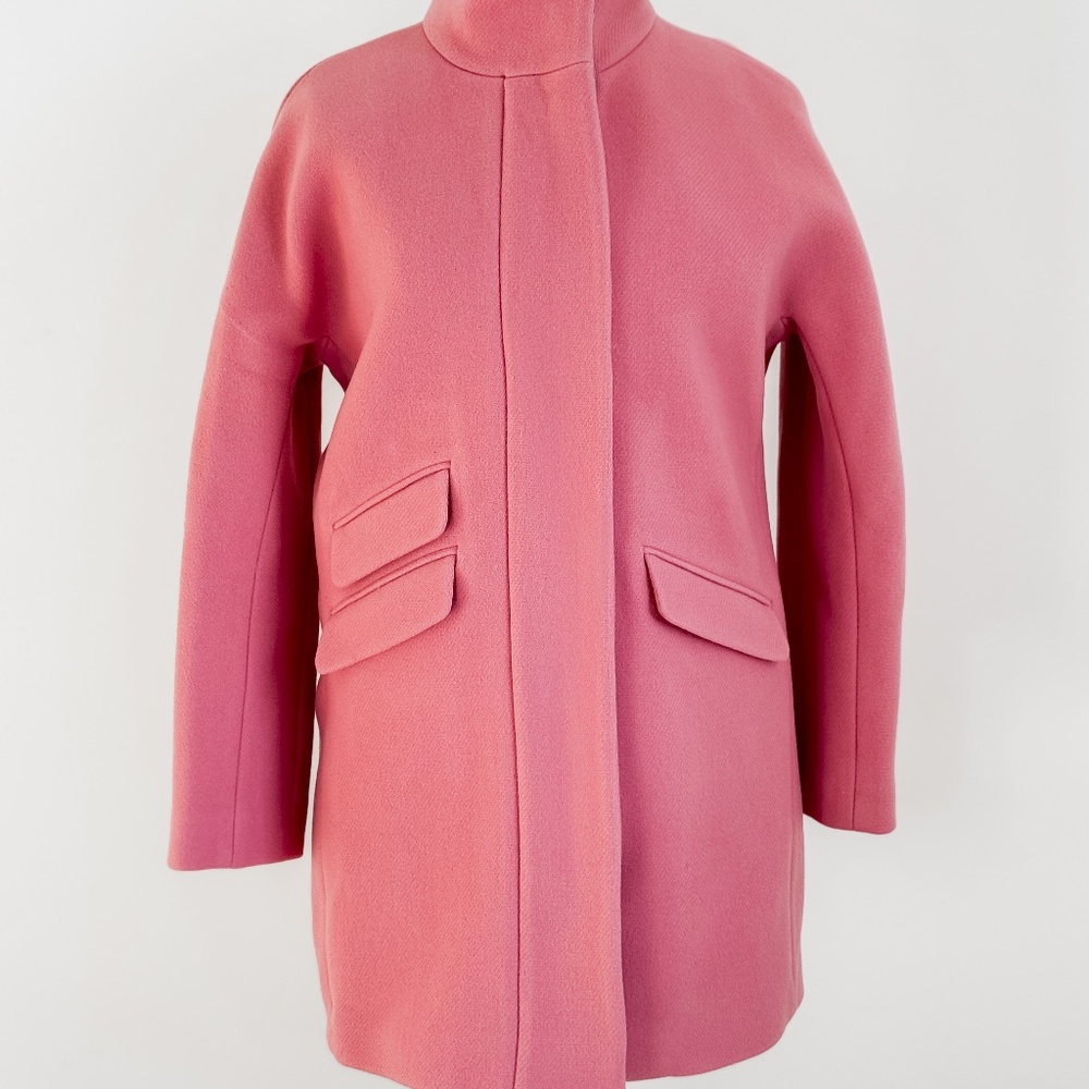 J.Crew Petite Cocoon Coat in Italian Stadium-Cloth Wool Pale Blush